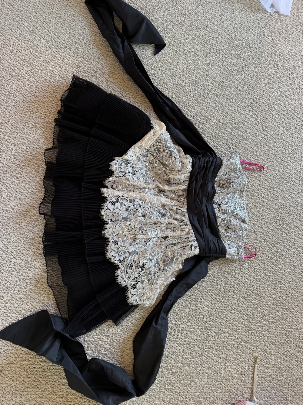 Black and White trim lace Betsy Johnson beautiful mini dress
